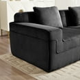 thumbnail image 7 of Newest Boneless Ottoman, Black Corduroy Cloud Footrest with Memory Foam, No Assembly Needed, Square, 7 of 7