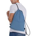 thumbnail image 3 of Bingfone Blue Gingham Drawstrings Backpacks Bags For Men Women Gym Drawstrings Bag, 3 of 9