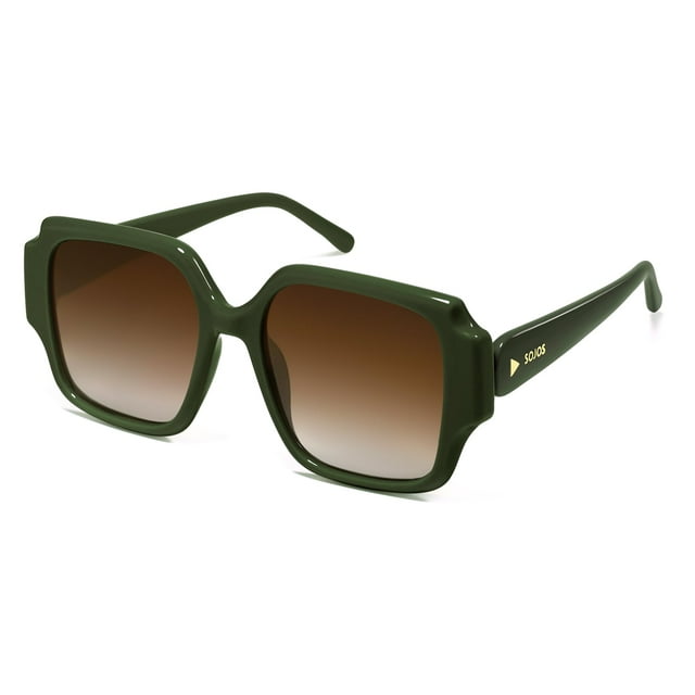 Gafas de Sol SOJOS Retro Cuadradas Polarizadas SJ2359 Verde/Marrón