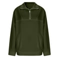 thumbnail image 2 of FAOWME Men's Pullover Long Sleeve Stand Collar Half Zipper Solid Color Comfortable Breathable Sweatshirt For Casual Daily Wear Green S, 2 of 3