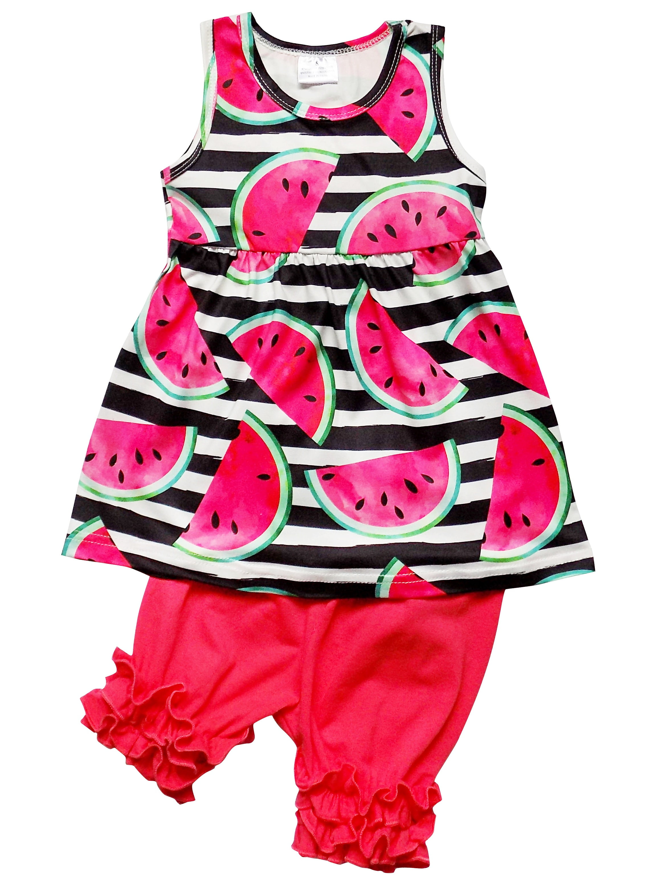 So Sydney Girls or Toddler Deluxe Novelty Ruffle Summer Boutique Shorts Outfit