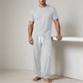 thumbnail image 4 of Two Piece Sets for Men Ice Silk Pants for Summer Thin And Trendy Loose And Hanging Men's Breathable Casual Pants Sports Suit for Men Gray S, 4 of 8