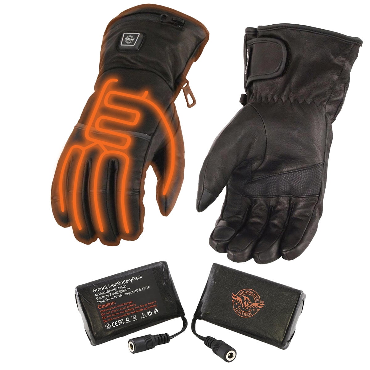 Racer Heated Ski Glove Connectic 4 Black Adult Men Waterproof Gloves 