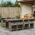 thumbnail image 1 of vidaXL 9 Piece Garden Dining Set with Cushions Grey Poly Rattan, 1 of 5