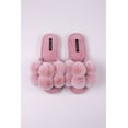 thumbnail image 3 of Pretty You London Women's Dolly Pom Pom Slider Slipper in Pink, 3 of 5