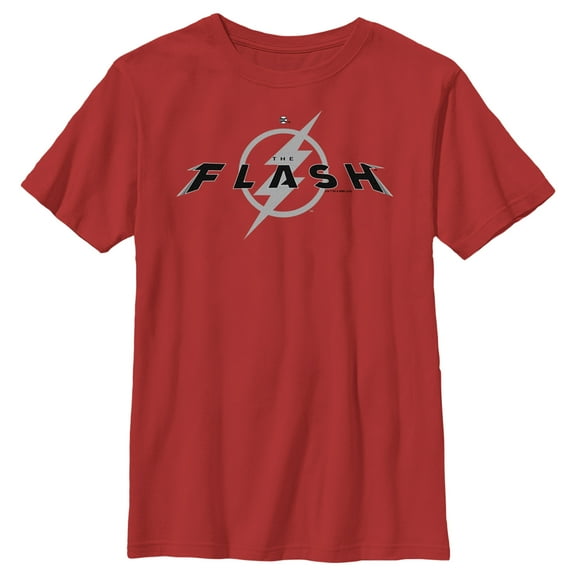 Boy's The Flash Black Official Logo  Graphic Tee Red Small