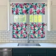 thumbnail image 3 of Kitchen Curtains and Valance Set 24 Inch Tier Pioneer Colorful Floral Curtains Small Drapes for Cafe Living Room Bathroom Farmhouse 3 Pieces Set Rod Pocket, 3 of 6