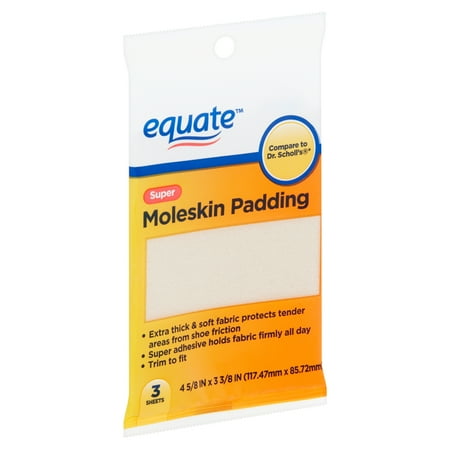 (4 pack) (4 Pack) Equate Super Moleskin Padding Sheets, 3 Ct