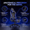 thumbnail image 3 of GTRACING Ergonomic GTWD-200 Gaming and Office Chair with Adjustable Pillows and Footrest, Blue, 3 of 12