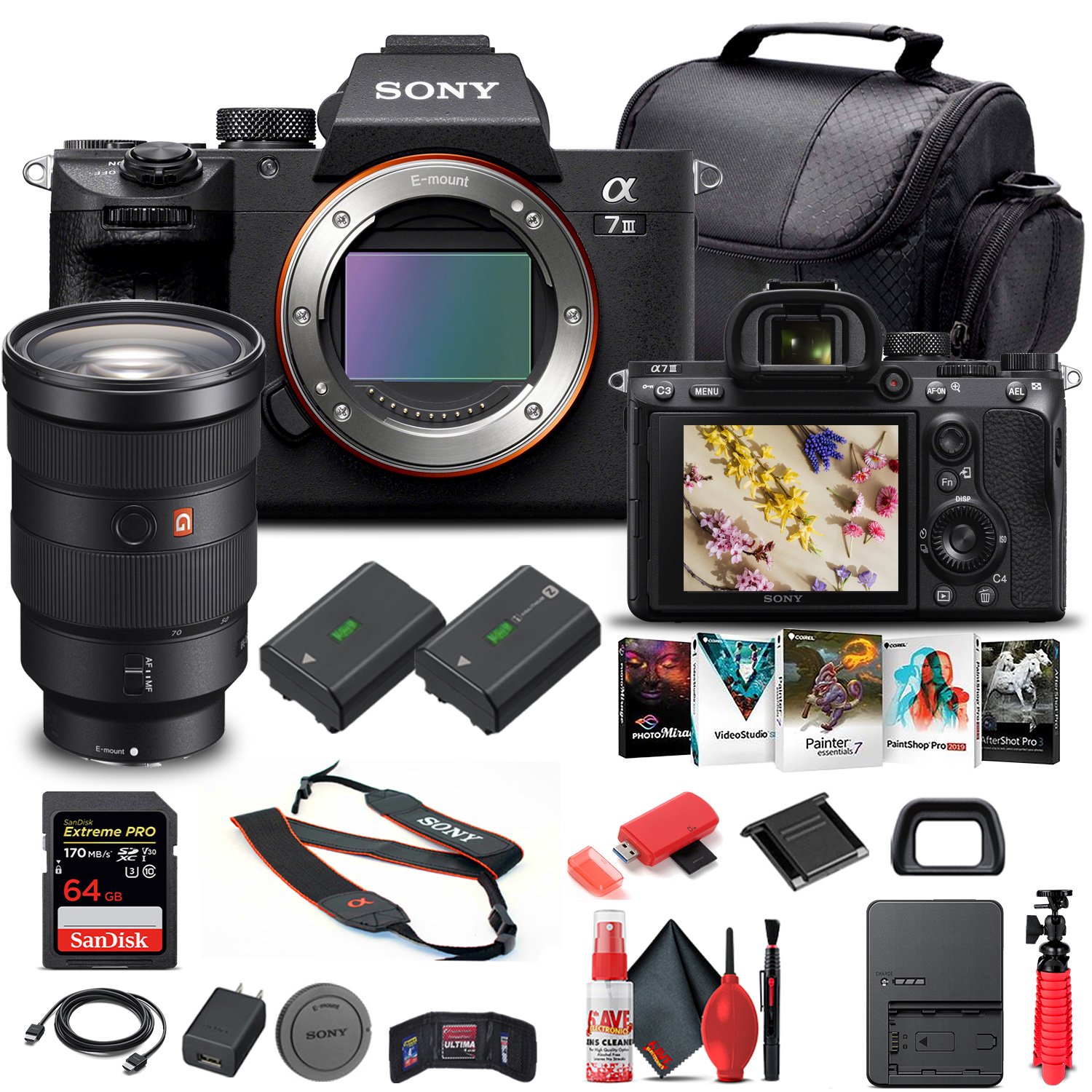 Sony Alpha a7 III Mirrorless Camera Body W/ Sony FE 24-70mm Lens - Basic Bundle(International Model)