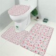 thumbnail image 2 of Pink Christmas Santa and Penguin Pattern Bathroom Rugs Sets 3 Piece,Toilet Cover Set,Absorbent Non Slip Bathroom Mats Sets with U-Shaped Contour Rug Toilet Rug Set, 2 of 5