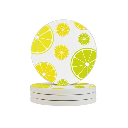 

Circular Drink Coasters Set Lemon Beautiful Home Decor Diatomite Heat-Resistant Diatomite Protect Table Countertop