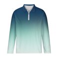 thumbnail image 4 of Blusa y camisa de manga larga con cuello vuelto para hombre, blusa informal con cremallera y estampado sin localización, blusa para hombre, 4 of 4