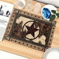 thumbnail image 6 of 4pcs West Texas Star Table Placemats Table Mats Durable Washable Rustic Linen Vintage Placemats for Home Dinner Party Camping Wedding Table Decoration 12 x 18 Inch, 6 of 6