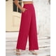 thumbnail image 5 of Pantalones de pierna ancha BTFBM para mujer, elásticos, cintura alta, color rojo Palazzo 18, 5 of 9