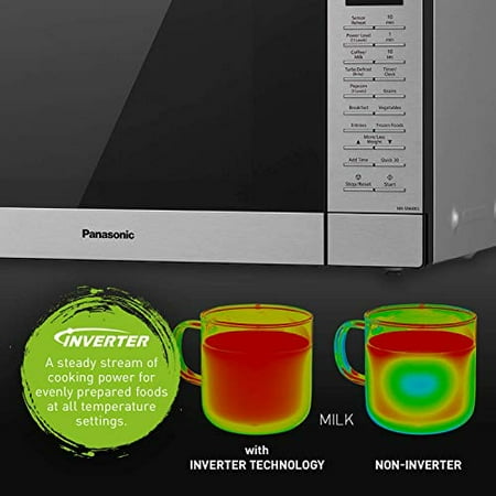 Panasonic - 1.2 Cu. Ft. 1200 Watt SN68KS Microwave with Inverter and Genius Sensor - Stainless Steel