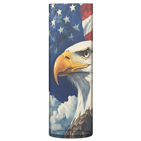 Clear Flower Vase Centerpieces Plastic Cylindrical Vases Home Wedding Decor 4"x12" American Flag and Eagle