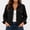 Black, variant on Women's Cropped Corduroy Shirt Jacket, Lightweight Polyester Button-Down Shacket with Long Sleeves, Collar and Flap Pockets