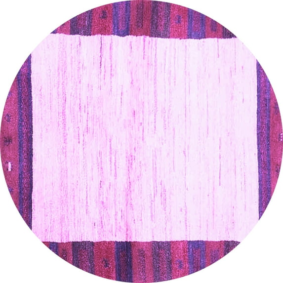 Ahgly Company Indoor Round Abstract Purple Contemporary Area Rugs, 4' Round