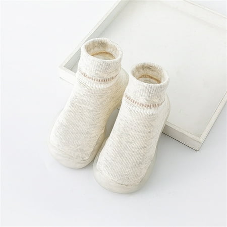 

Toddler Sock Shoes Anti Walking Shoes Indoor Warm Knit Soft Sole Rubber Cotton Socks Shoes Toddler Baby Girls for Boys Girls 12-18 Months