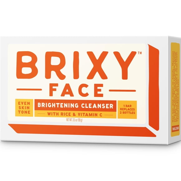 BRIXY Barra limpiadora facial exfoliante Tono uniforme de la piel: polvo de arroz y vitamina C Ceramida y niacinamida respaldan una barrera saludable para la piel Sin jabón pH equilibrado y vegano