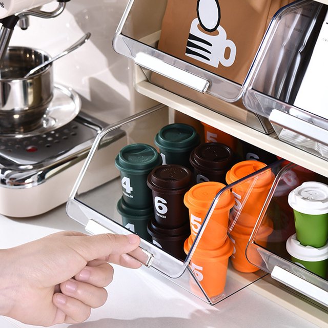 RKSTN Storage Rack Office Multifunctional Tea Bag Organizer Coffee Snacks Small Things Organizer Box Pantry Water Cup Kitchen Gadgets
