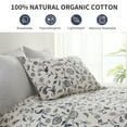 thumbnail image 6 of DDUOXIN 100% Cotton Bedspread for Queen Size Bed - 102x120 Navy Blue White Floral Reversible Oversized Quilt Bed Spread, Lightweight Elegant Vintage Quilts All Season Coverlet Bedding Set, 3 Piece, 6 of 13