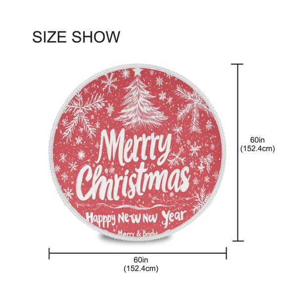 BZSMCE Round Tablecloth Classical Design Merrh Christmas Pattern Pattern Tableclothes