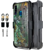 Value Pack ! for Samsung Galaxy A20S Heavy Duty Phone Case 360° Cover Screen Protector Belt Clip Kickstand Holster Hybrid Shock Bumper (Camo)