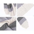 thumbnail image 6 of Kitsin Womens Long Sleeve Color Block Cardigan Striped Open Front Chunky Knit Slouchy Sweaters Outwear Coats, 6 of 6