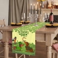 thumbnail image 3 of Yellow St. Patrick's Day Cotton Linen Table Runner for Dining Kitchen, Green Lucky Clovers Dog Wedding Outdoor Party Tablerunners Decoration, Dresser Scarf Coffee Tablecloth Runners 13x60 Inches, 3 of 9