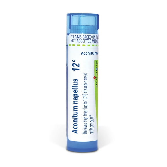 Boiron Aconitum Napellus 12C, Homeopathic Medicine for High Fever (Up To 102F) Of Sudden Onset With Dry Skin, 80 Pellets