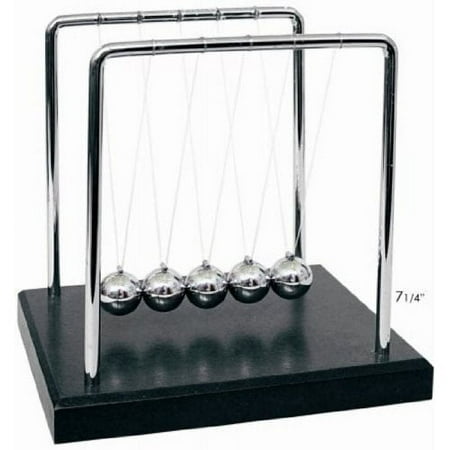 Newton s Cradle with 1 inch Balance Balls and 7.25 x 4.6 Black Wooden Base for Decoration by SciencePurchase