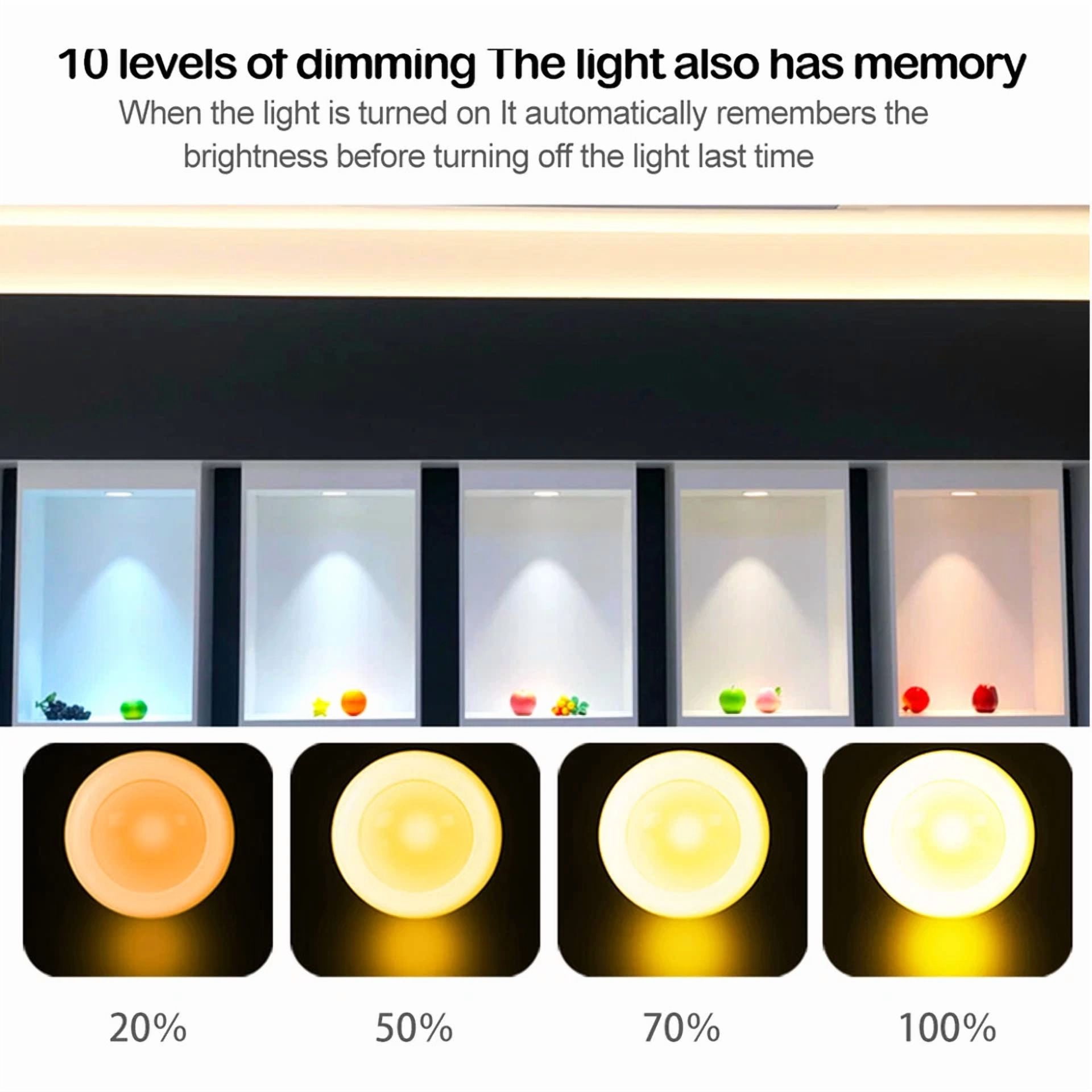 KNACK - 3Pc Wireless Led Puck Light Cabinet Lighting Kit Kitchen Under Counter Light Us