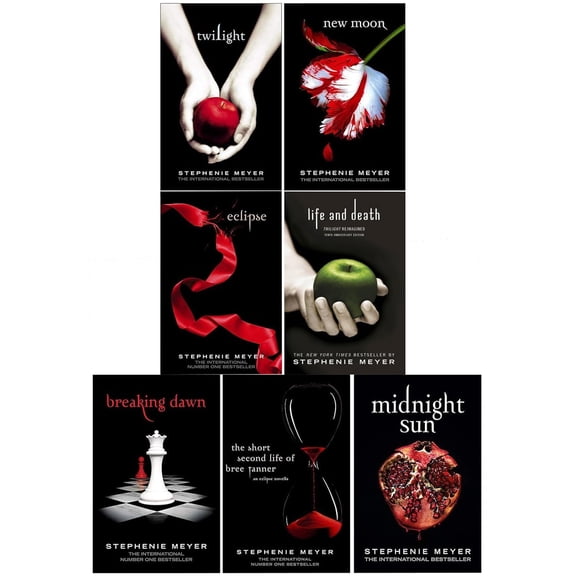 Pre-Owned Twilight Saga by Stephenie Meyer 7 Books Collection Set (Life and Death, Midnight Sun and More)