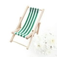thumbnail image 3 of 1 Pc Mini Beach Chair Green Wood Cloth For Beach Theme Mini Scene Setting 4.3x2in, 3 of 4