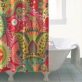 thumbnail image 5 of Retro Floral Paisley Curtain 72x84 Inches, Quick-Dry Polyester with Plastic Rings, Boho Colorful Artistic Pattern for Bathrooms, 5 of 5