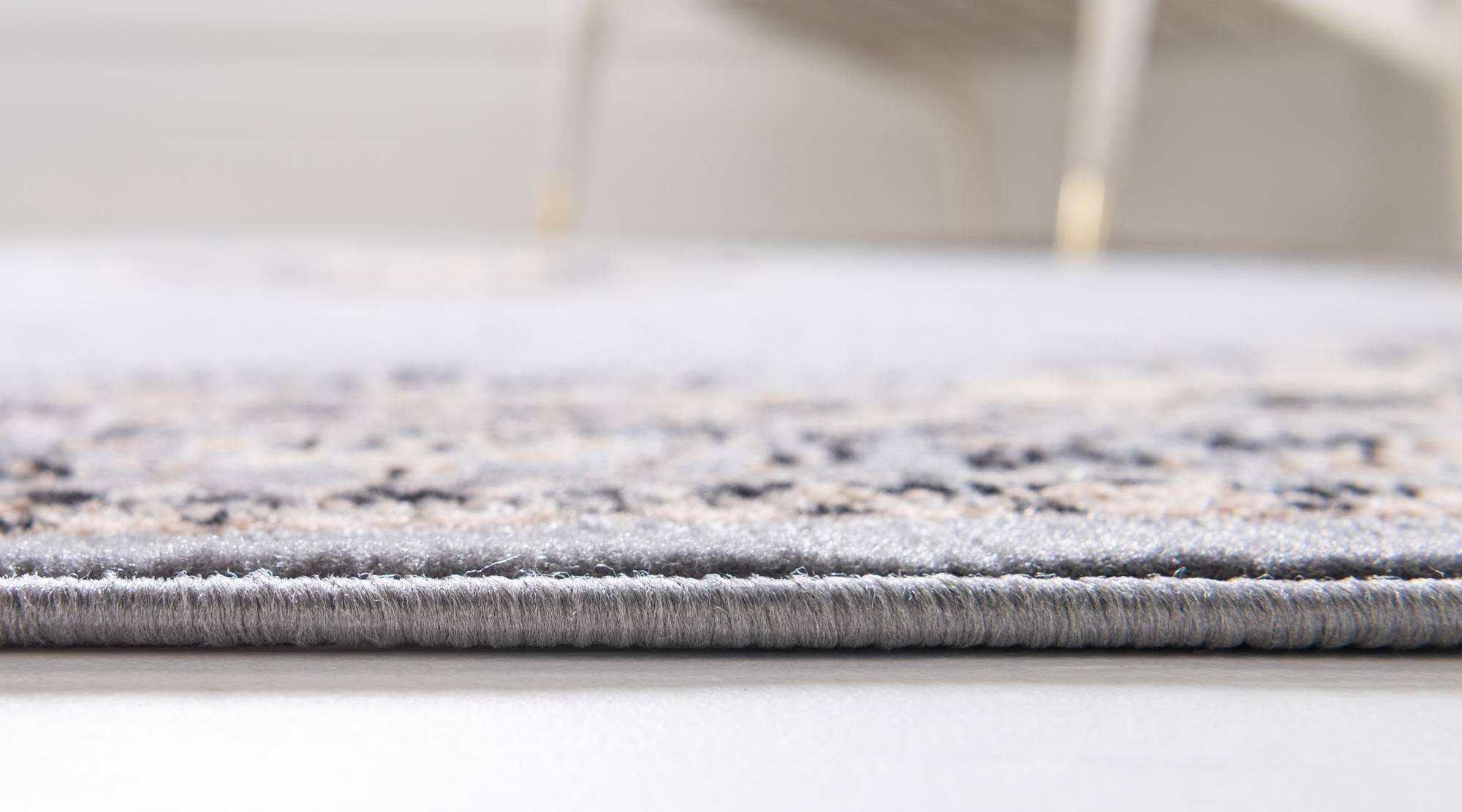 Rugs.com Amaya Collection Rug – 8 Ft Runner Gray Medium Rug Perfect For Hallways, Entryways