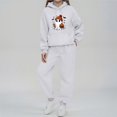 thumbnail image 2 of WTOBBY Women's Halloween Themed Pullover Hoodie and Jogger Pants Set, Cozy Casual Graphic Print Two Piece Lounge Wear for Women,White XL, 2 of 5