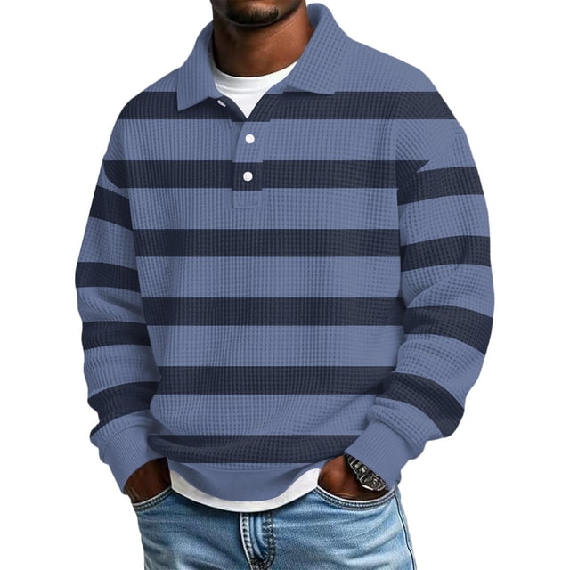 Hombres de Manga Larga Vintage Impreso Botón Abajo Cuello Turndown Color Sólido Casual Camisa Suave para el Verano