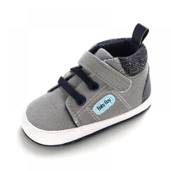 Toddler Baby Boys High Tops Sneakers Soft Anti-Slip Sole Infant Newborn Prewalker First Walking Crib Shoes