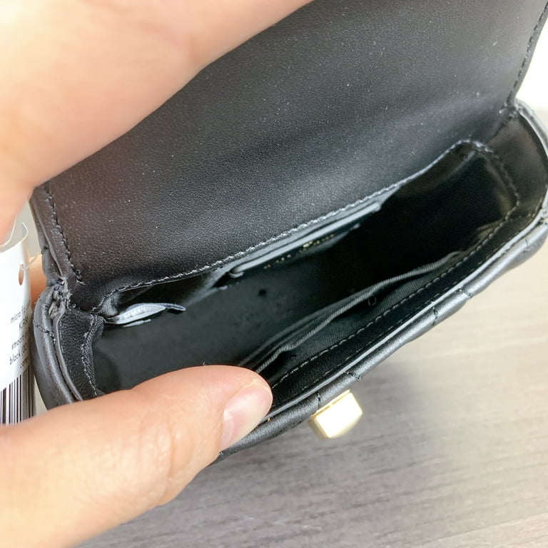 ショルダーバッグ・ポシェット Kate Spade Carey Quilted Micro Flap Crossbody KJ956 Kate Spade KJ956 Carey Quilted Micro Flap Crossbody IN Black