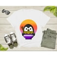 thumbnail image 4 of Cute Penguin Mascot Eat Japanese Ramen Noodle Retro Sunset T-Shirt Penguin Lover Gift T Shirt for Men Women Kids Boys Girls Graphic Tshirt, 4 of 8