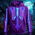 thumbnail image 2 of Tfken Halloween Hoodie For Mens Long Sleeve Festival Graphic Print Halloween Skeleton Sweatshirts Soft Loose Trendy Pullover Tops Outdoor Fall Winter Warm Men Comfy Clothes Purple, 2 of 3
