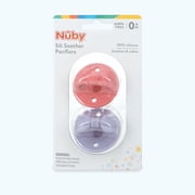 Nuby 2pk 3-D Sili Soother Silicone Pacifier, Flower & Bow