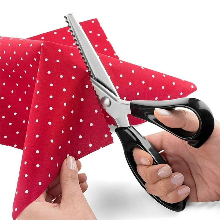 Mgaxyff Pinking Shears, HERCHR Professional Dressmaking Sewing Fabric  Scissors with Plastic Handled - Office Scissors Acute Tailor Dressmaker Craft  Paper Zig Zag Fabric Craft Scissors 