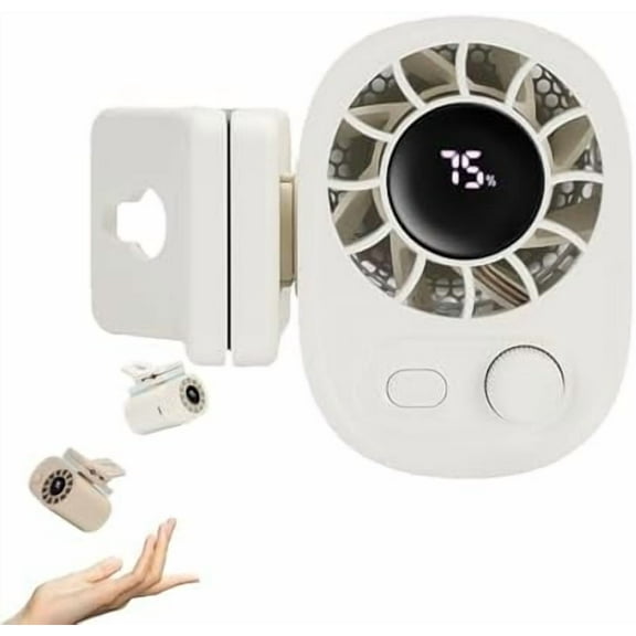 Joytutu Car Clip On Fan With Led Display - 360° Rotation,Familiarn/Beyonddraw Car Seat Fan, Usb Rechargeable Personal Cooling Fans 1800mah Battery, Portable Car Fans (White)