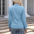 thumbnail image 4 of Button Down Shirts for Women Wrinkle Free Long Sleeve Collared Dress Blouses Casual Work Office Tunics Tops Light Blue S, 4 of 7