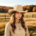 thumbnail image 2 of Classic Cowboy Hat for Western Cowhide Wide Brim Outdoor Sun Fashionable Style Western Hats for Men Size 8 Cow Print Hats Hillbilly Hat Cowboy Hat for Men Adult Toddler Cowboy Cowboy Hat Women Small, 2 of 4