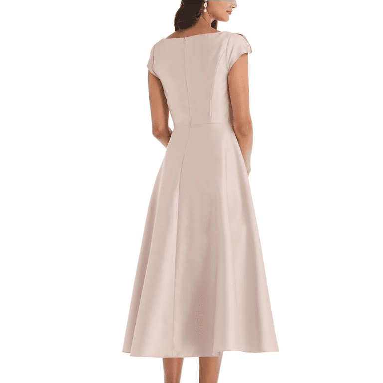 Alfred Sung Women's Satin Midi Cocktail Party Dress for Formal Evening and  Wedding - Walmart.com
